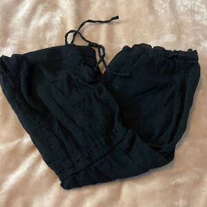 Black strapless romper